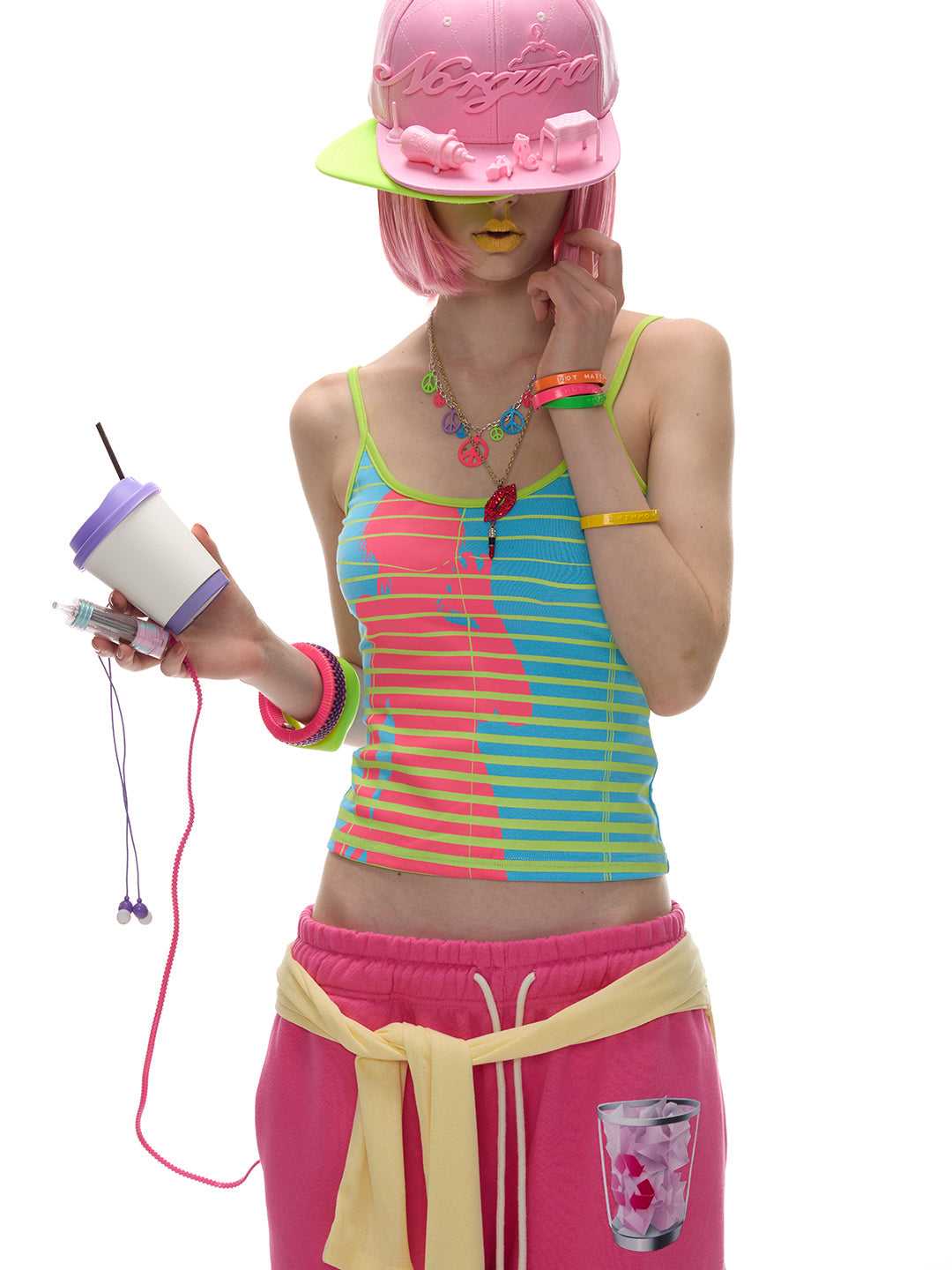 Blind Girl Striped Tank — half look