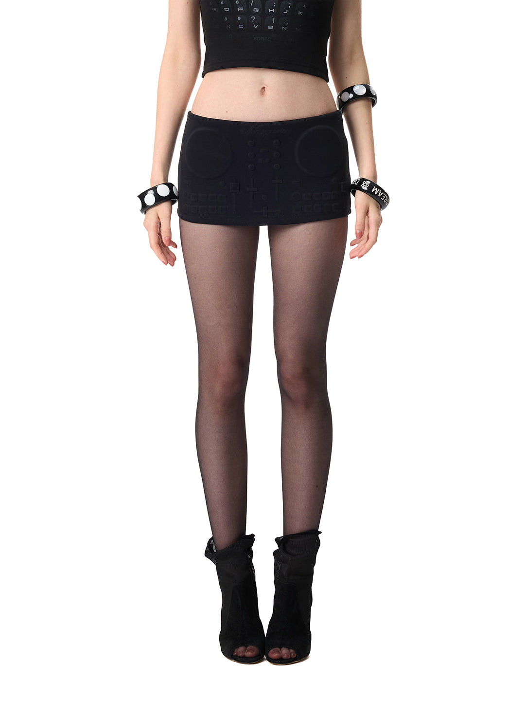 BPM GIRL EMBOSSED MINI SKIRT — product image 3