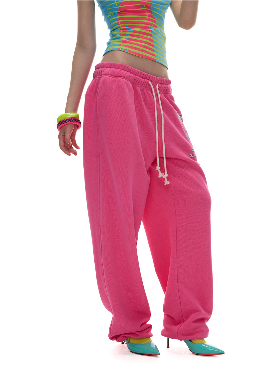 NORGIRA MAGENTA TRASH DRAWSTRING SWEATPANTS product image 3