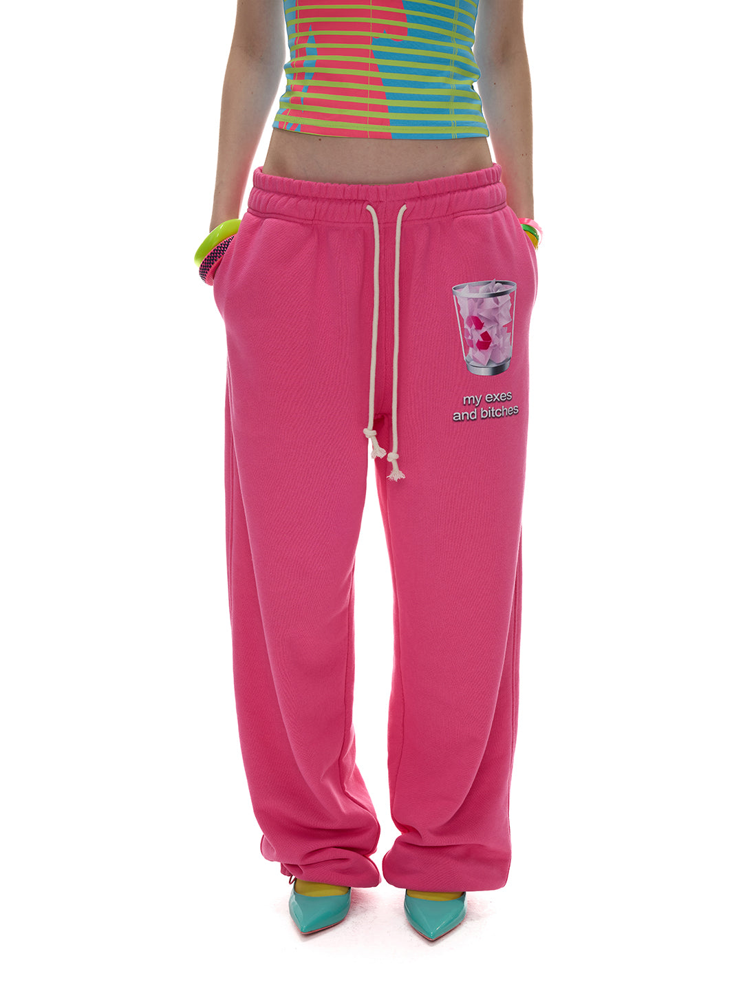 NORGIRA MAGENTA TRASH DRAWSTRING SWEATPANTS product image 2