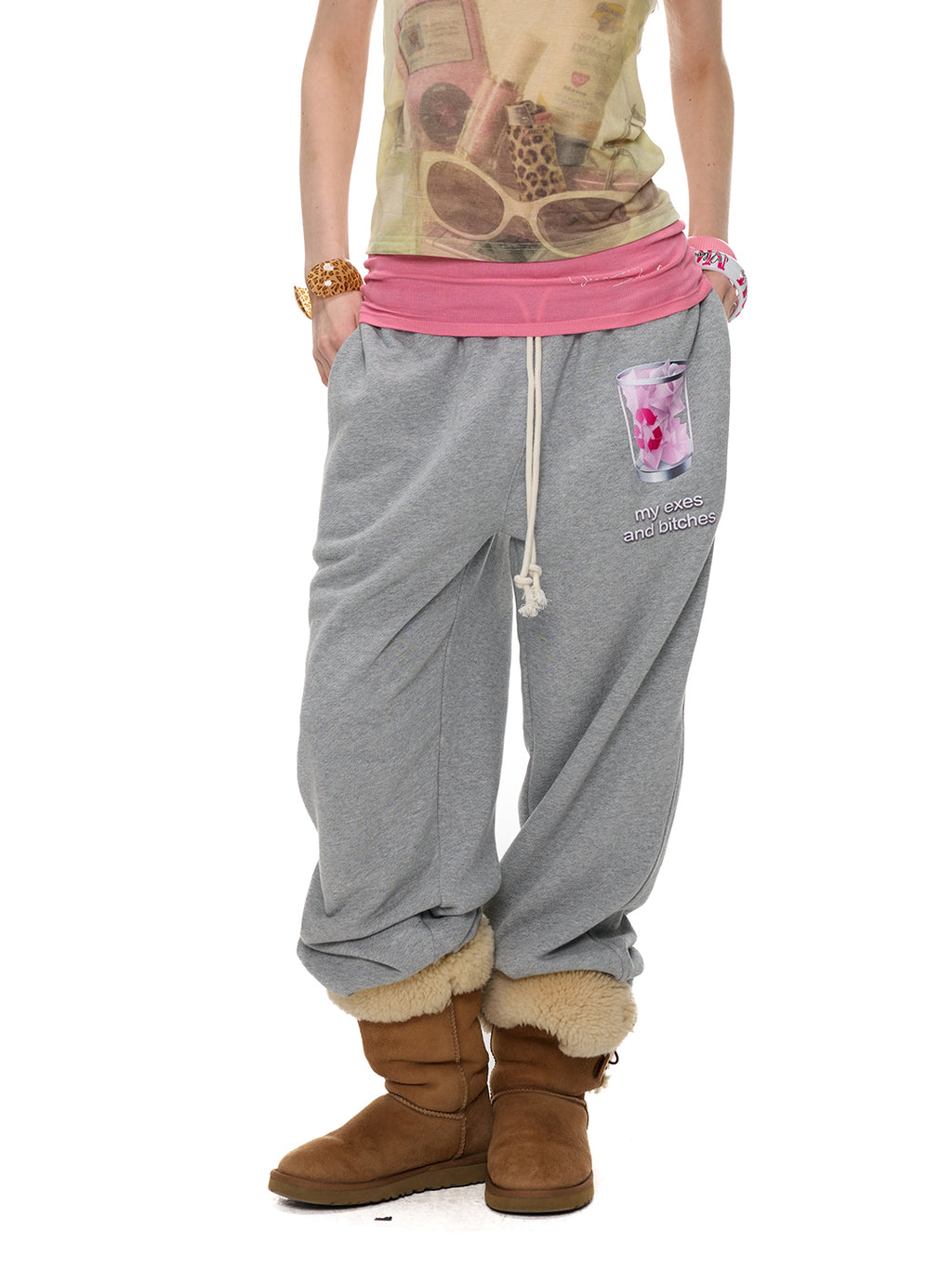 TRASH DRAWSTRING SWEATPANTS — Heather Gray 3