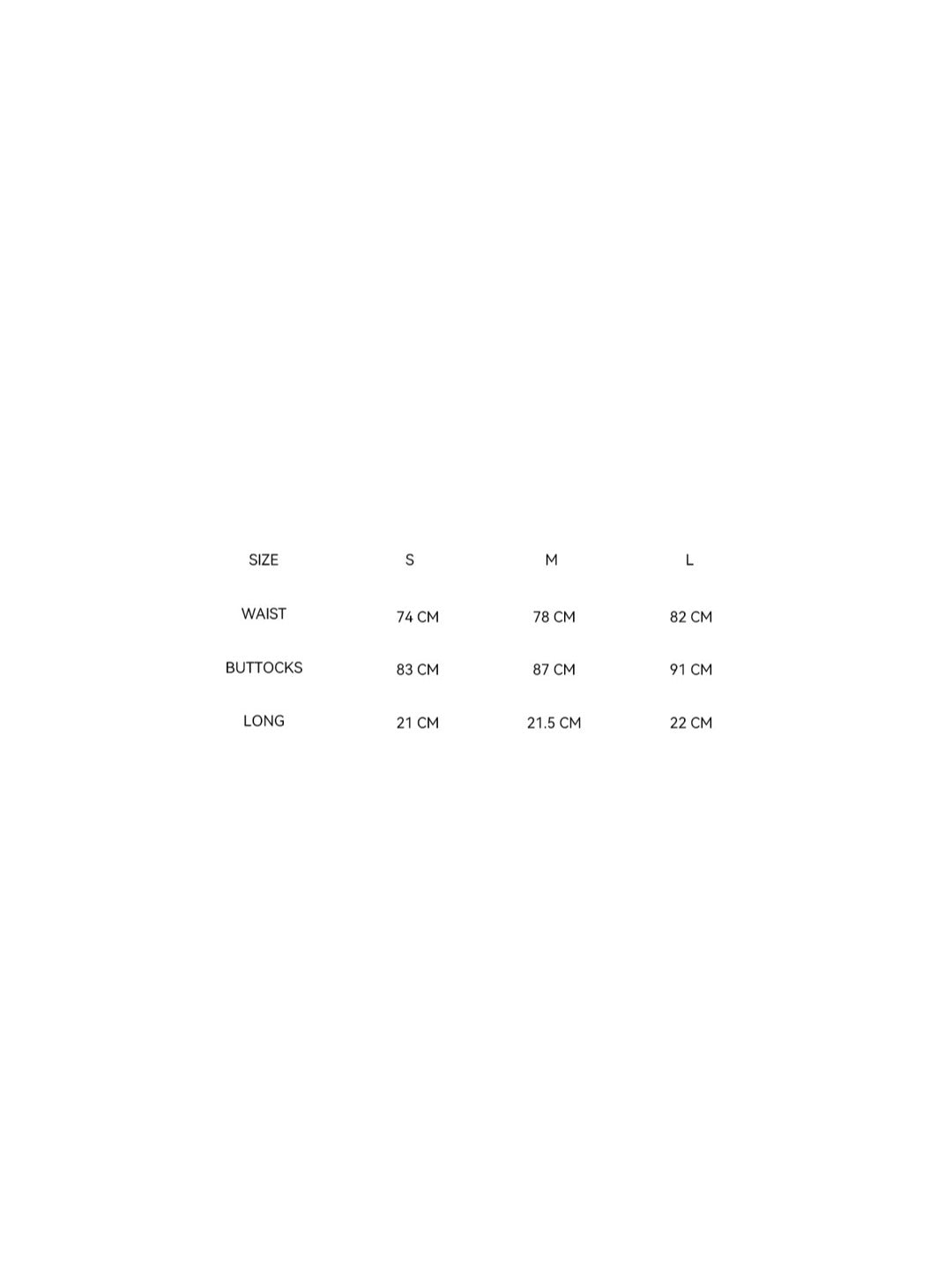 Size chart