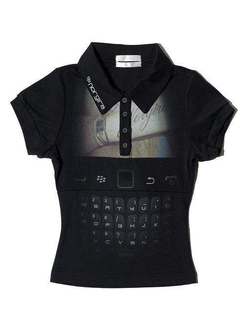 NORGIRA white-background product image — BLACK BERRY POLO