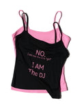 NORGIRA white-background product image — BLACK & PINK LAYERED TANK