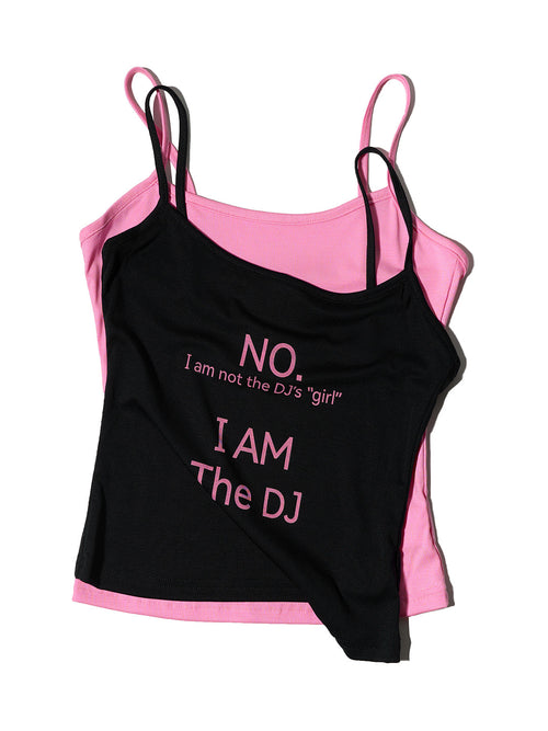 NORGIRA white-background product image — BLACK & PINK LAYERED TANK