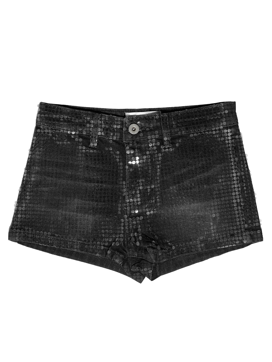 NORGIRA white-background product image — SEQUIN DENIM SHORTS